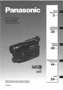 Panasonic NV R 33 B manual. Camera Instructions.